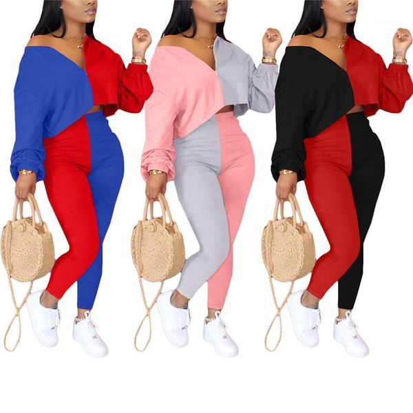 women's fashion patchwork sport suit off-the-shoulder zipper crop with long tight pants stylish two piece set tracksuit1, Gray
women's fashion patchwork sport suit off-the-shoulder zipper crop with long tight pants stylish two piece set tracksuit1, Gray