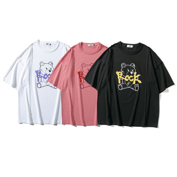 europe spring summer oversize rock bear print casual hip hop tshirt t shirts men women cotton tee, White;black
europe spring summer oversize rock bear print casual hip hop tshirt t shirts men women cotton tee, White;black