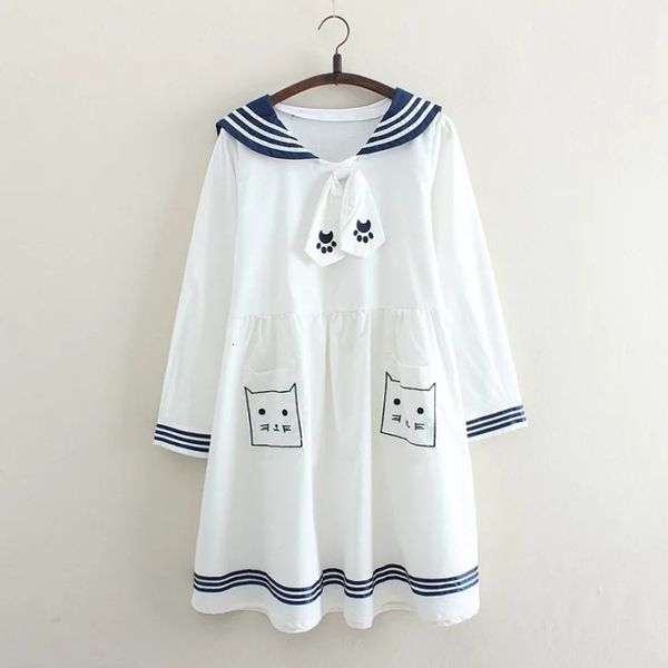 2021 new japanese girls lovely cat embroidery design es casual youth women sailor collar with tie cotton drop shipping o0dr, Black;gray
2021 new japanese girls lovely cat embroidery design es casual youth women sailor collar with tie cotton drop shipping o0dr, Black;gray