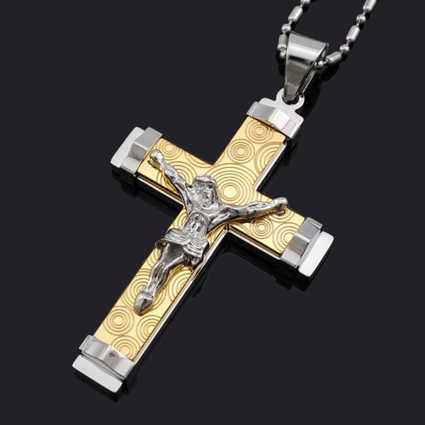 atgo 316l stainless steel 3 color jesus cross pendant necklace for men fashion women jewelry friendship gift bp993, Silver
atgo 316l stainless steel 3 color jesus cross pendant necklace for men fashion women jewelry friendship gift bp993, Silver