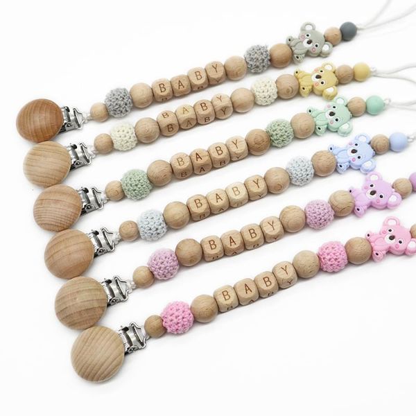 pacifiers# personalized name wooden pacifier clips koala silicone beads beech dummy holder baby teething necklace nursing toy products1
pacifiers# personalized name wooden pacifier clips koala silicone beads beech dummy holder baby teething necklace nursing toy products1