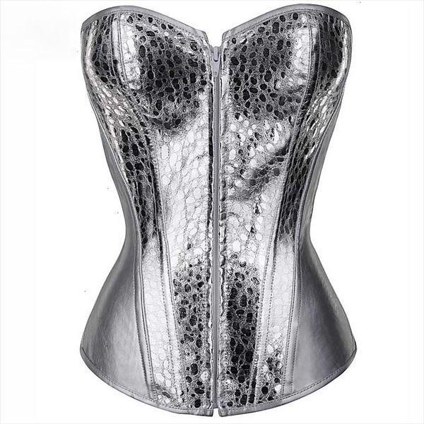silver corset shining twinkle faux leather overbust bustier front zipper blink corselet elastic boned gothic clubwear korset, Black;white
silver corset shining twinkle faux leather overbust bustier front zipper blink corselet elastic boned gothic clubwear korset, Black;white