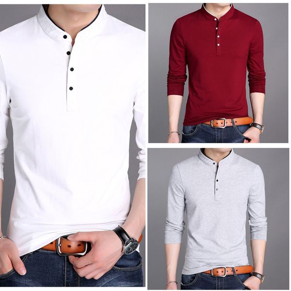 men's long sleeve personalized stand collar bottom spring solid color korean slim t-shirt lower package lower packaget-shirt trend men, Blue
men's long sleeve personalized stand collar bottom spring solid color korean slim t-shirt lower package lower packaget-shirt trend men, Blue