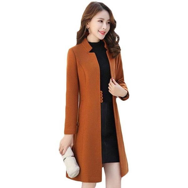 women's wool & blends autumn winter woolen coat jacket elegant women slim stand collar casual coats long plus size outerwear f627, Black
women's wool & blends autumn winter woolen coat jacket elegant women slim stand collar casual coats long plus size outerwear f627, Black