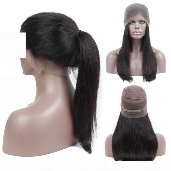 360 full lace frontal human hair wigs peruvian straight hair natural color pre plucked lace front wigs with baby hair good quality remy wig, Black;brown
360 full lace frontal human hair wigs peruvian straight hair natural color pre plucked lace front wigs with baby hair good quality remy wig, Black;brown