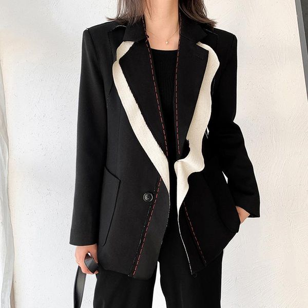 women's suits & blazers office lady womens blazer black contrast color burr lapel long sleeve loose fit jacket fashion women s clothing, White;black
women's suits & blazers office lady womens blazer black contrast color burr lapel long sleeve loose fit jacket fashion women s clothing, White;black
