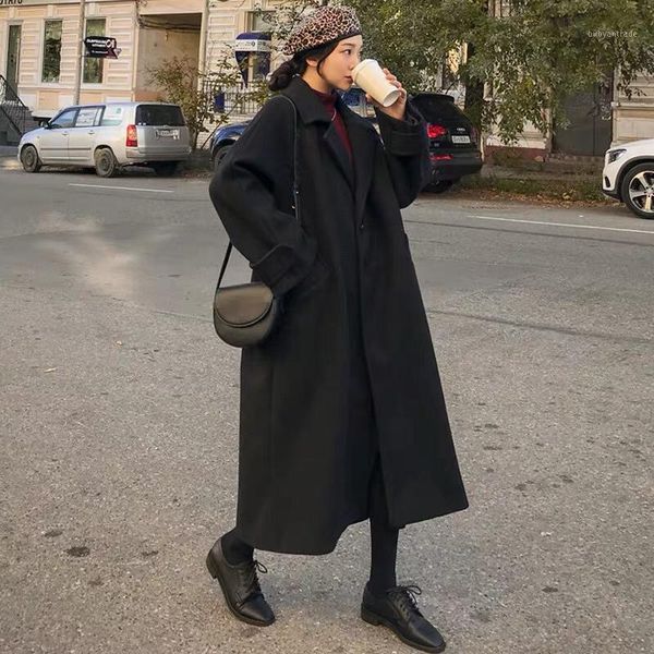 women's wool & blends winter woolen coat women loose plus size long warm outer wear elegant sleeve lapel female overcoat1, Black
women's wool & blends winter woolen coat women loose plus size long warm outer wear elegant sleeve lapel female overcoat1, Black