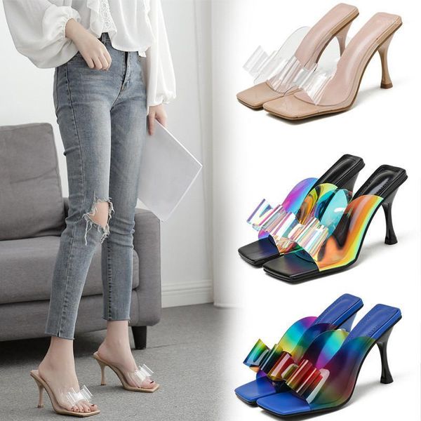 slippers 2021 women's shoes europe united states transparent bow thin high heels outdoors wear sandals feminina shoe mules 35-411, Black
slippers 2021 women's shoes europe united states transparent bow thin high heels outdoors wear sandals feminina shoe mules 35-411, Black