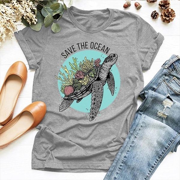 save the ocean letter sea turtle growing coral print t shirt women cute graphic tshirts causal harajuku vintage ladies t shirt, White
save the ocean letter sea turtle growing coral print t shirt women cute graphic tshirts causal harajuku vintage ladies t shirt, White