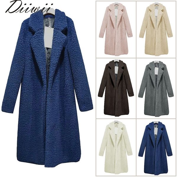 diiwii long fleece jackets winter warm teddy coat cardigan office lady women wool blends full overcoats plus size lj201128, Black
diiwii long fleece jackets winter warm teddy coat cardigan office lady women wool blends full overcoats plus size lj201128, Black