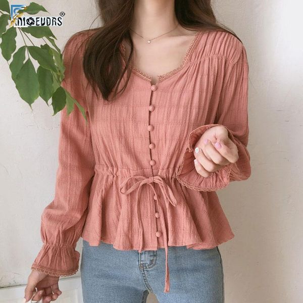 women cute sweet peplum slim waist a line belly design preppy style girls pink white button shirts blouses cotton d2171
women cute sweet peplum slim waist a line belly design preppy style girls pink white button shirts blouses cotton d2171