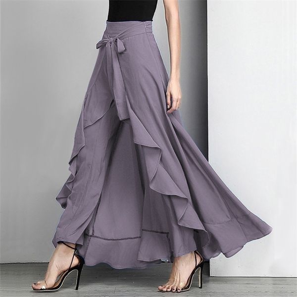 women chiffon tie-waist ruffle palazzo pants pure color irregular hem long pants y200114, Black;white
women chiffon tie-waist ruffle palazzo pants pure color irregular hem long pants y200114, Black;white