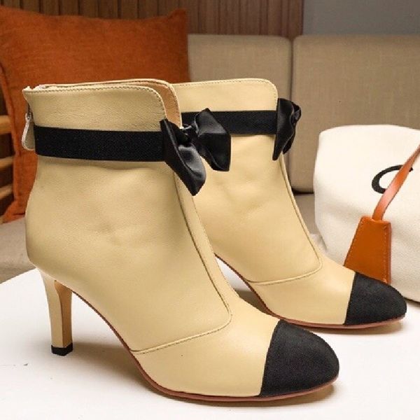 bootsnews discount luxury boots" thin high-heeled round boots, autumn shoes, women's casual fashion, Black