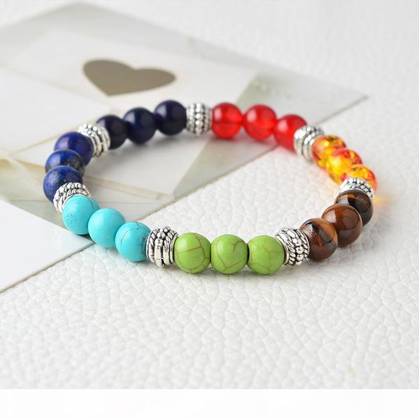 8 mm beads mens bracelets 7 chakra healing reiki prayer natural stone charm bracelet balance yoga bracelet male jewelry 162110, Silver
8 mm beads mens bracelets 7 chakra healing reiki prayer natural stone charm bracelet balance yoga bracelet male jewelry 162110, Silver