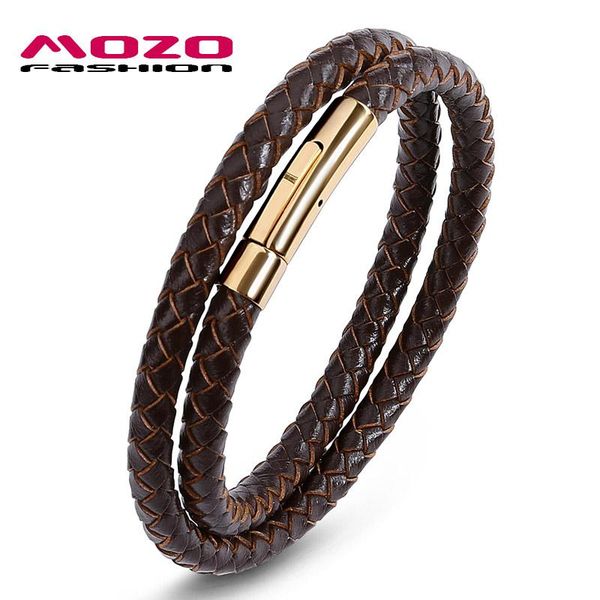fashion brand jewelry men black brown leather rope chain stainless steel bracelet man vintage hand strap bracelets 603 sqctwc new_dhbest, Golden;silver 
fashion brand jewelry men black brown leather rope chain stainless steel bracelet man vintage hand strap bracelets 603 sqctwc new_dhbest, Golden;silver