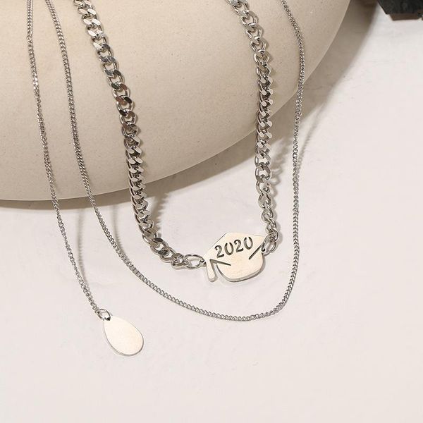 fashion stainless steel double necklace female clavicle chain simple new pendant jewelry sale, Silver
fashion stainless steel double necklace female clavicle chain simple new pendant jewelry sale, Silver