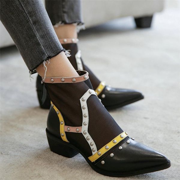 spike studed women genuine leather chunky heels pointed toe party pumps female breathable lace summer riding boots casual shoes1, Black
spike studed women genuine leather chunky heels pointed toe party pumps female breathable lace summer riding boots casual shoes1, Black