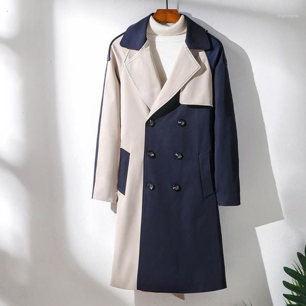 2020 new contrasting color stitching trench for men spring autumn handsome mid length coat korean double breasted windbreaker1, Tan;black
2020 new contrasting color stitching trench for men spring autumn handsome mid length coat korean double breasted windbreaker1, Tan;black