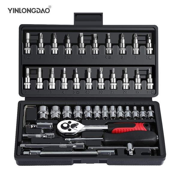 46pcs1/4" car motorcycle repair tool ratchet wrench set drive socket spanner kit batch head screwdriver socket set diy toos
46pcs1/4" car motorcycle repair tool ratchet wrench set drive socket spanner kit batch head screwdriver socket set diy toos