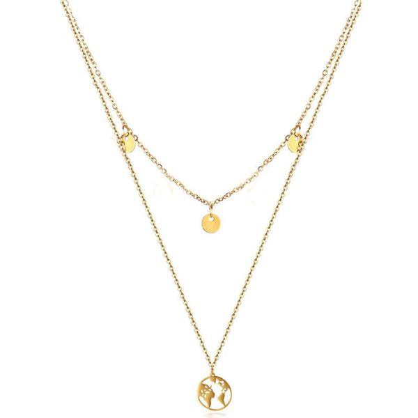 fashion street beat double layers stainless steel necklace round sequins round pendants necklace for woman, Silver
fashion street beat double layers stainless steel necklace round sequins round pendants necklace for woman, Silver