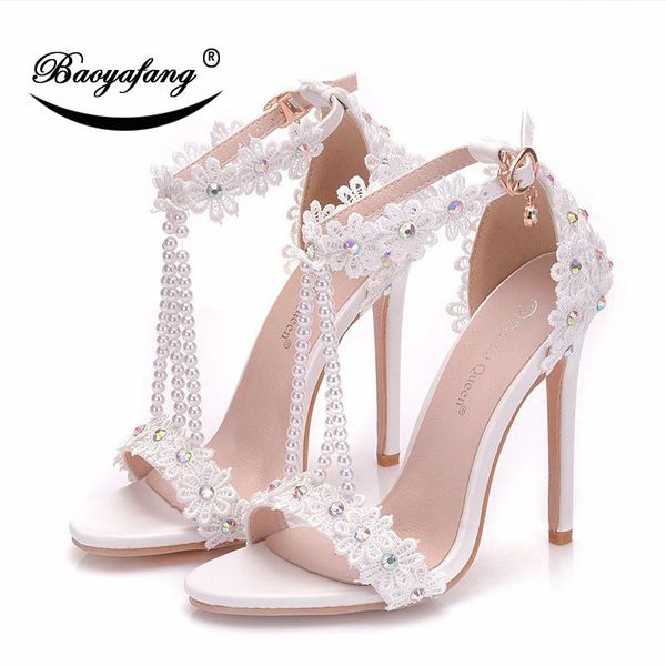baoyafang 11cm high heel shoes white flower summer sandals woman wedding shoes ankle strap peep toe fashion woman female, Black
baoyafang 11cm high heel shoes white flower summer sandals woman wedding shoes ankle strap peep toe fashion woman female, Black