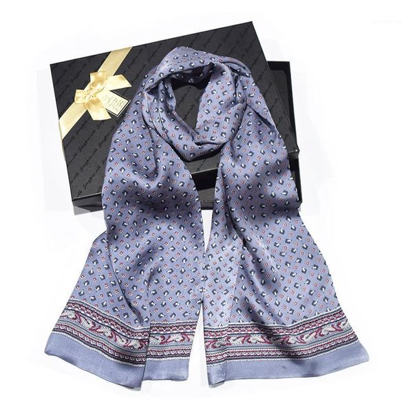 double-layer silk long scarf men's trendy young people scarf mulberry silk long printed tie british style1, Blue;gray
double-layer silk long scarf men's trendy young people scarf mulberry silk long printed tie british style1, Blue;gray