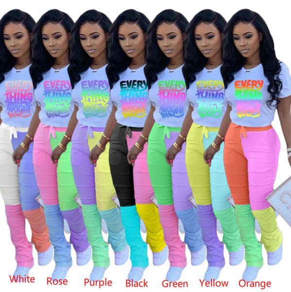 women 2 two piece tracksuit set letter print t shirt contrast color pleated flare pants sports suit ladies jogging leisure clothing 938, Gray
women 2 two piece tracksuit set letter print t shirt contrast color pleated flare pants sports suit ladies jogging leisure clothing 938, Gray