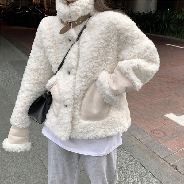 lamb wool coat female autumn winter 2021 style loose turtleneck white warm short cardigan jacket manteau femme, Black;brown
lamb wool coat female autumn winter 2021 style loose turtleneck white warm short cardigan jacket manteau femme, Black;brown