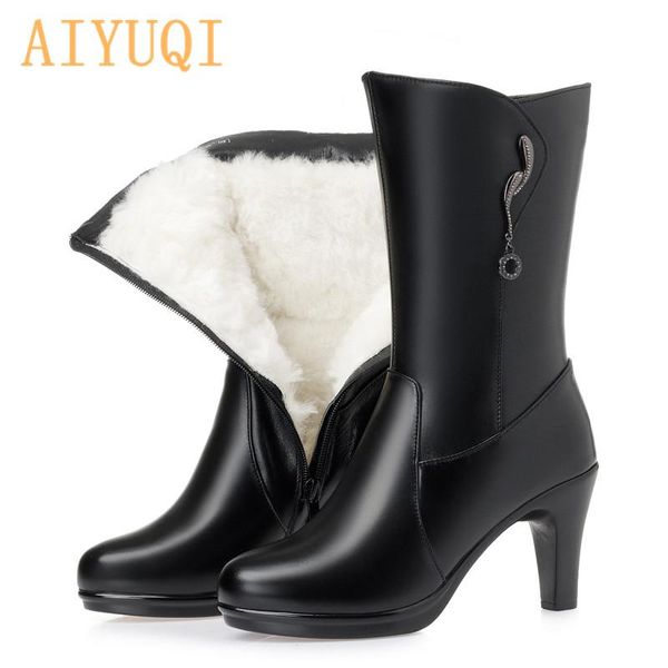 aiyuqi women boots genuine leather 2020 new high-heeled fashion office high boots wool winter for women, Black
aiyuqi women boots genuine leather 2020 new high-heeled fashion office high boots wool winter for women, Black