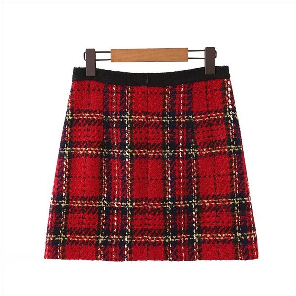 red vintage women tweed mini skirts 2019 winter fashion ladies plaid skirt female patchwork falda girls high waist skirts chic, Black
red vintage women tweed mini skirts 2019 winter fashion ladies plaid skirt female patchwork falda girls high waist skirts chic, Black