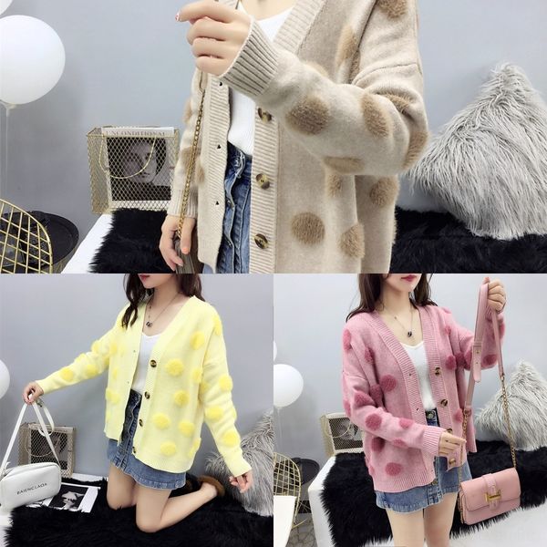s3ex8 wind dot long sleeve polka coat women's 2020 autumn winter clothes cardigan lazy sweater sweater coat ss0g1, White;black
s3ex8 wind dot long sleeve polka coat women's 2020 autumn winter clothes cardigan lazy sweater sweater coat ss0g1, White;black