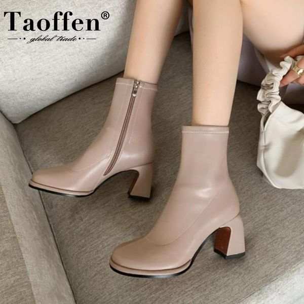 boots taoffen women ankle leather high heel shoes casual zipper warm winter footwear size 34-40, Black
boots taoffen women ankle leather high heel shoes casual zipper warm winter footwear size 34-40, Black