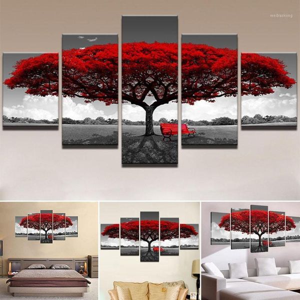 5 pieces canvas red tree landscape decoration painting room, wall art rectangle modern printings home decor1
5 pieces canvas red tree landscape decoration painting room, wall art rectangle modern printings home decor1
