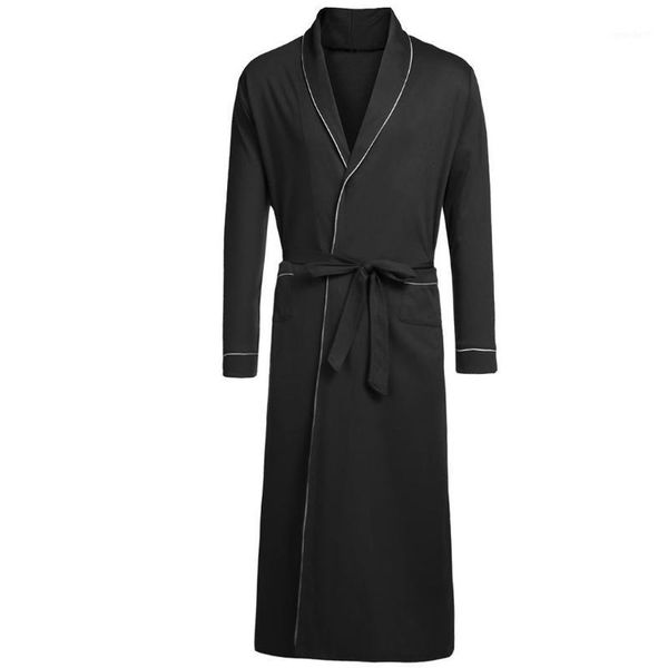 men casual long sleeve pajamas contrast color loose sleepwear robe night home middle waist spring autumn calf length1, Black;brown
men casual long sleeve pajamas contrast color loose sleepwear robe night home middle waist spring autumn calf length1, Black;brown