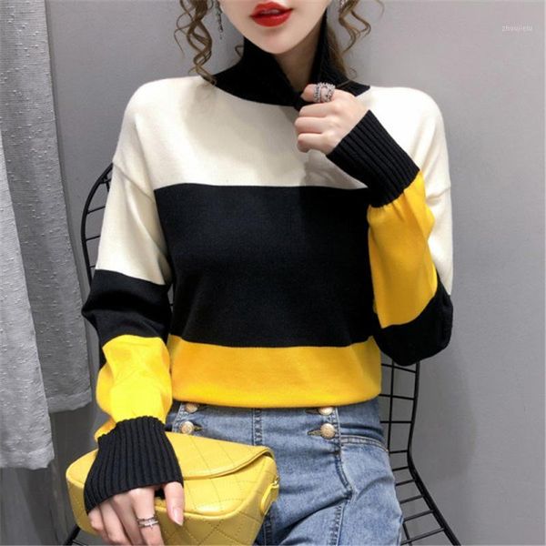 turtleneck base sweater female 2020 autumn winter new slim striped pullover sweater women long sleeve casual 1, White;black
turtleneck base sweater female 2020 autumn winter new slim striped pullover sweater women long sleeve casual 1, White;black