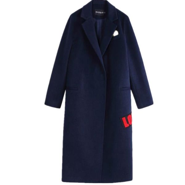 women's wool & blends 2021 winter fashion women thicken slim double-sided cashmere woolen jacket long dark blue coat, Black
women's wool & blends 2021 winter fashion women thicken slim double-sided cashmere woolen jacket long dark blue coat, Black