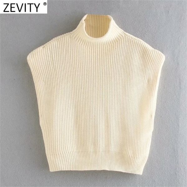 zevity new women high street turtleneck collar shoulder padded design knitting sweater femme chic casual pullovers s491 201221, White;black
zevity new women high street turtleneck collar shoulder padded design knitting sweater femme chic casual pullovers s491 201221, White;black