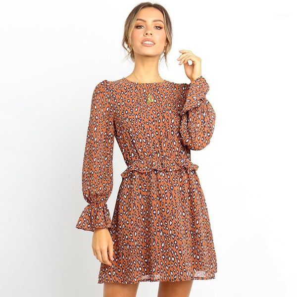flare sleeve ruffles trim printed dress woman autumn fashion a-line long sleeve round neck mini dresses1, Black;gray
flare sleeve ruffles trim printed dress woman autumn fashion a-line long sleeve round neck mini dresses1, Black;gray