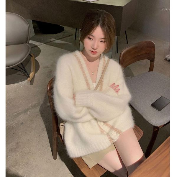 new autumn/winter korean style loose and gentle wind drop-shoulder sweater fur sweater lazy style women's clothing1, White
new autumn/winter korean style loose and gentle wind drop-shoulder sweater fur sweater lazy style women's clothing1, White