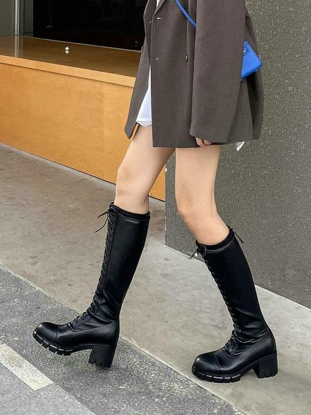 boots eshtonshero shoes woman winter leather knee high round toe zipper heels lace up platform ladies riding size 3-8, Black
boots eshtonshero shoes woman winter leather knee high round toe zipper heels lace up platform ladies riding size 3-8, Black