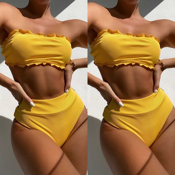 fashion women's bikini set yellow swimsuit swimwear beachwear breast wrap charming strapless two piece filled thong a, White;black
fashion women's bikini set yellow swimsuit swimwear beachwear breast wrap charming strapless two piece filled thong a, White;black