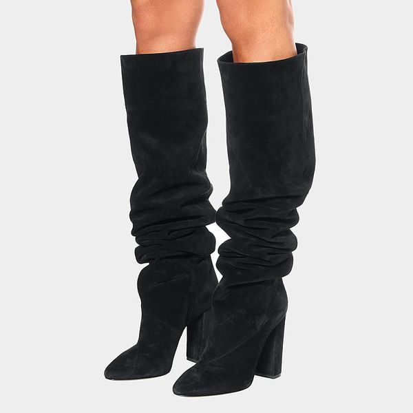 2021 new women casual suede over knee high slouchy boots pointy toe chunky heel slouch long boots ladies winter heeled shoes, Black
2021 new women casual suede over knee high slouchy boots pointy toe chunky heel slouch long boots ladies winter heeled shoes, Black