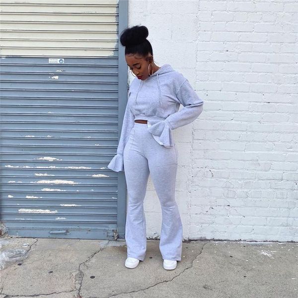 women hoodies clothing set casual long sleeve pants 2 piece set solid warm clothes women workout ladies suit pants, Gray
women hoodies clothing set casual long sleeve pants 2 piece set solid warm clothes women workout ladies suit pants, Gray