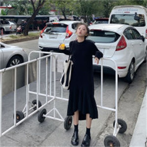 2021 new autumn winter irregular a-line es women long sleeve knitted sweater vestidos 0v8p, Black;gray
2021 new autumn winter irregular a-line es women long sleeve knitted sweater vestidos 0v8p, Black;gray