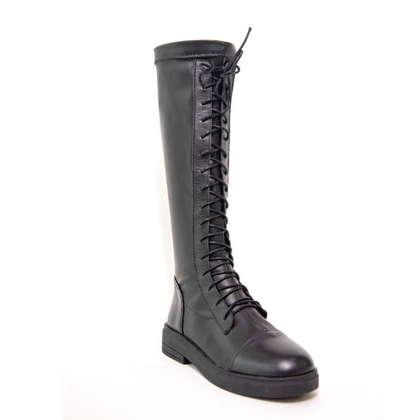 leather knee high boots women autumn winter low square heel ladies stretch shoes woman cross strap black round toe boots lj201030
leather knee high boots women autumn winter low square heel ladies stretch shoes woman cross strap black round toe boots lj201030