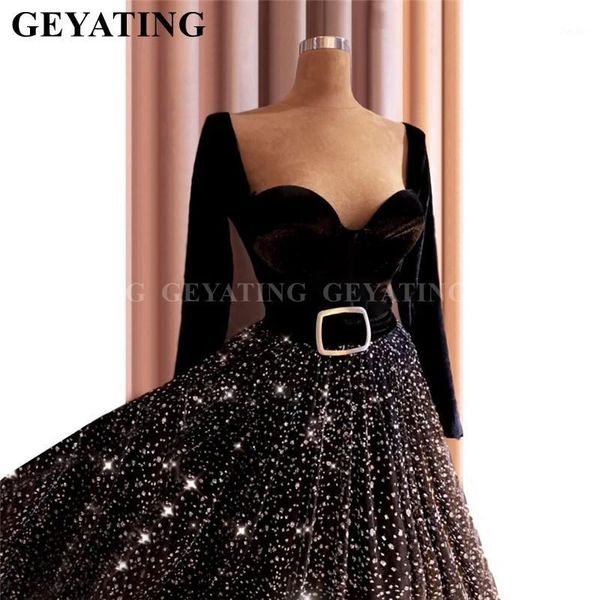 luxury full crystal black velvet evening gowns long sleeves sparkle prom dresses 2020 elegant women arabic formal dress vintage1, White;black
luxury full crystal black velvet evening gowns long sleeves sparkle prom dresses 2020 elegant women arabic formal dress vintage1, White;black