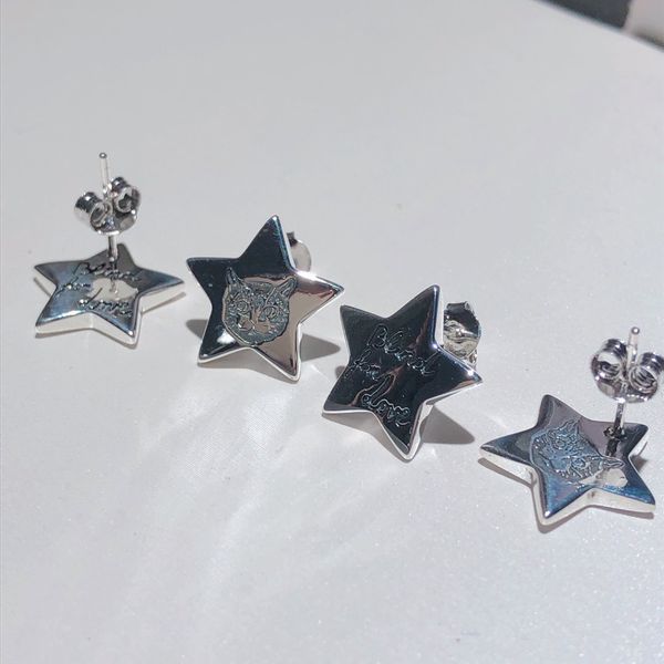 925 sterling silver asymmetric earrings, charm original micro-labels, cat five-pointed star earrings, Golden;silver
925 sterling silver asymmetric earrings, charm original micro-labels, cat five-pointed star earrings, Golden;silver
