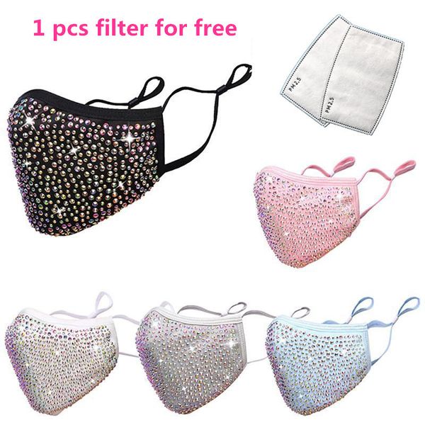 fast ship fashion dustproof face mask bling bling diamond protective mask pm2.5 mouth masks washable reusable women colorful rhinestones
fast ship fashion dustproof face mask bling bling diamond protective mask pm2.5 mouth masks washable reusable women colorful rhinestones