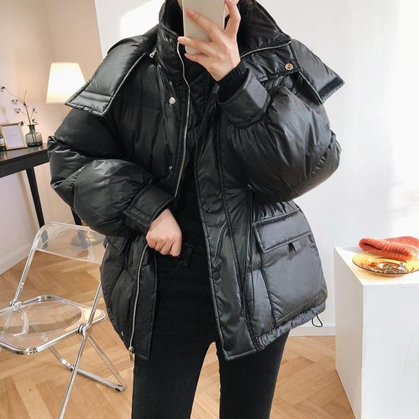 women winter coat 2020 new long coat women solid hooded warm thick fashion loose ladies parkas down jacket overcoat, Black
women winter coat 2020 new long coat women solid hooded warm thick fashion loose ladies parkas down jacket overcoat, Black