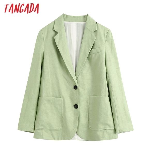 tangada women green cotton linen blazer female long sleeve elegant jacket ladies work wear blazer formal suits be753 y201026, White;black
tangada women green cotton linen blazer female long sleeve elegant jacket ladies work wear blazer formal suits be753 y201026, White;black